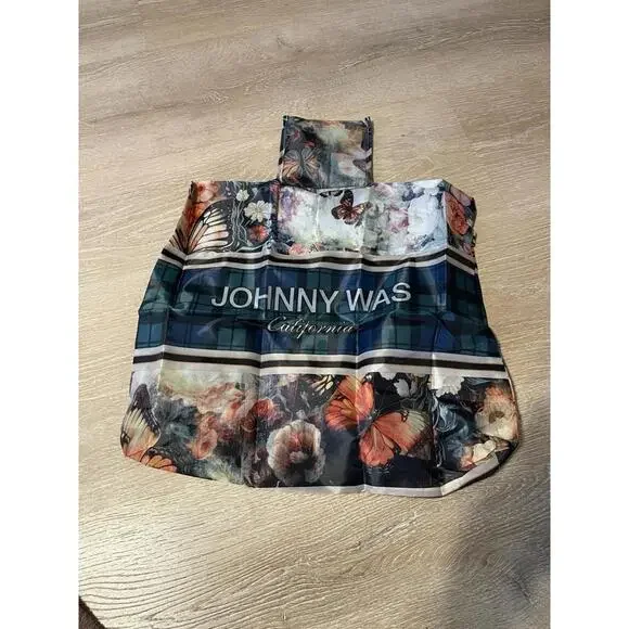 Johnny Was California Floral Reusable Tote Multicolor Lightweight Foldable H87 - Picture 4 of 4